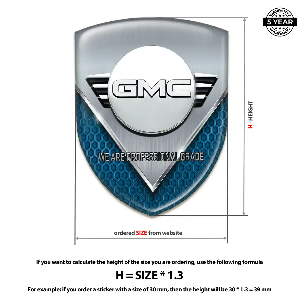 GMC Car Emblem Sticker Elite Finish