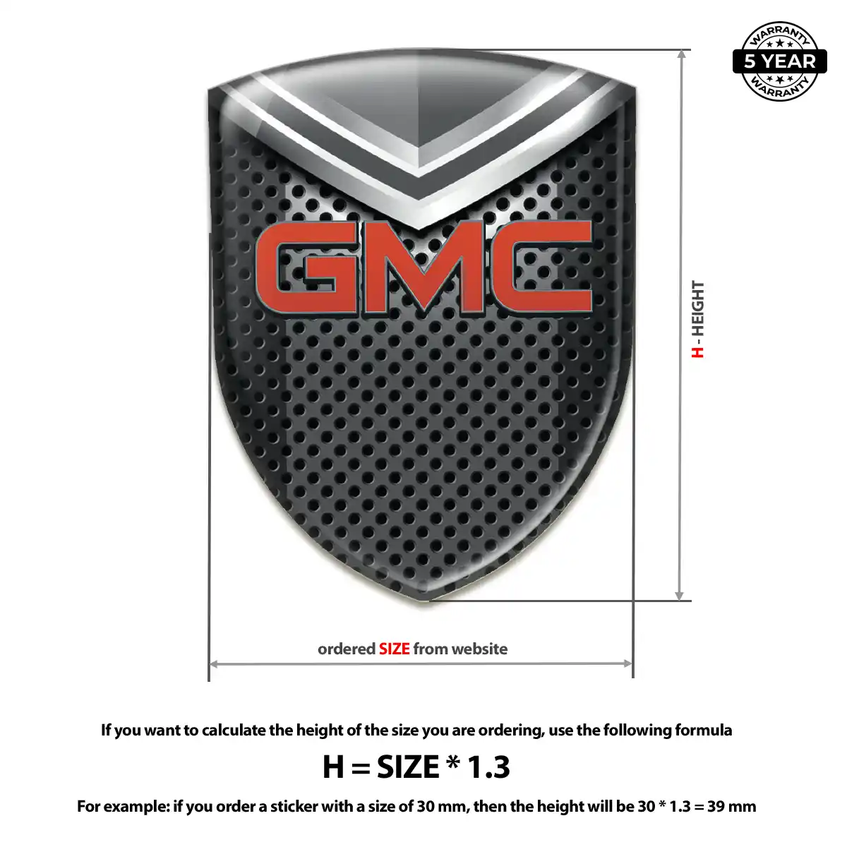 GMC Car Emblem Sticker Opulent Line