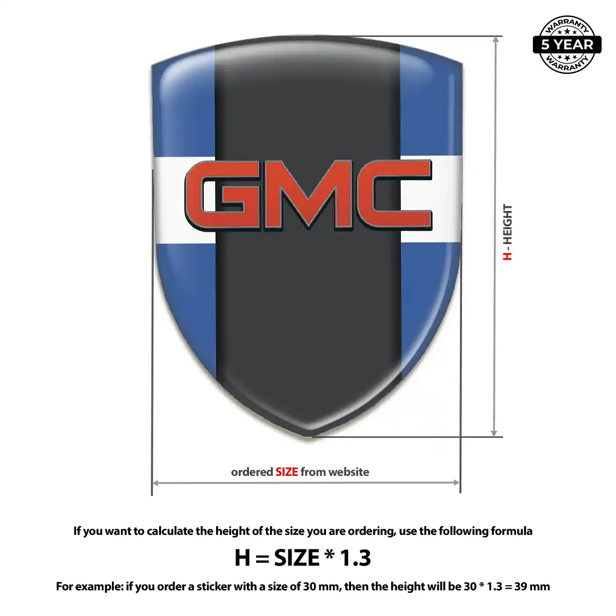 GMC Car Emblem Sticker Premium Dome