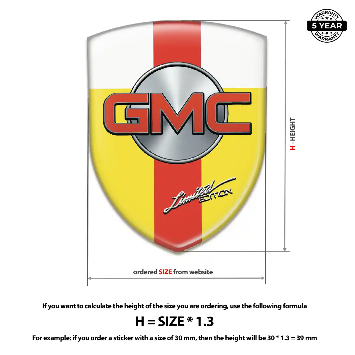 GMC Car Emblem Sticker Prestige Line