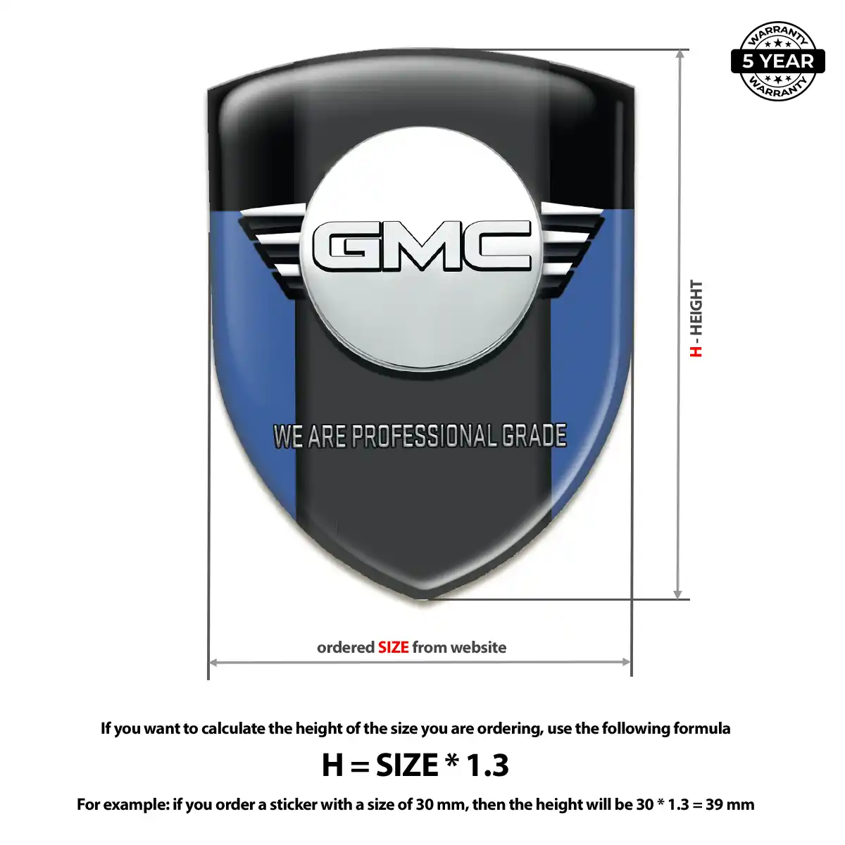 GMC Car Emblem Sticker Refined Design