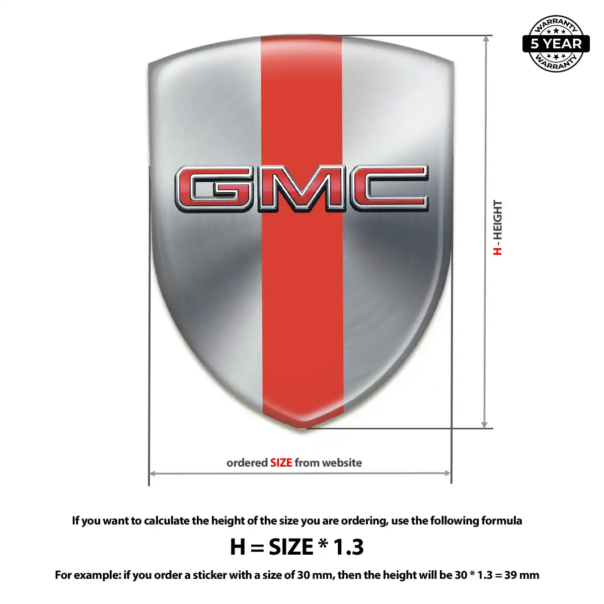 GMC Car Emblem Sticker Resin Elite