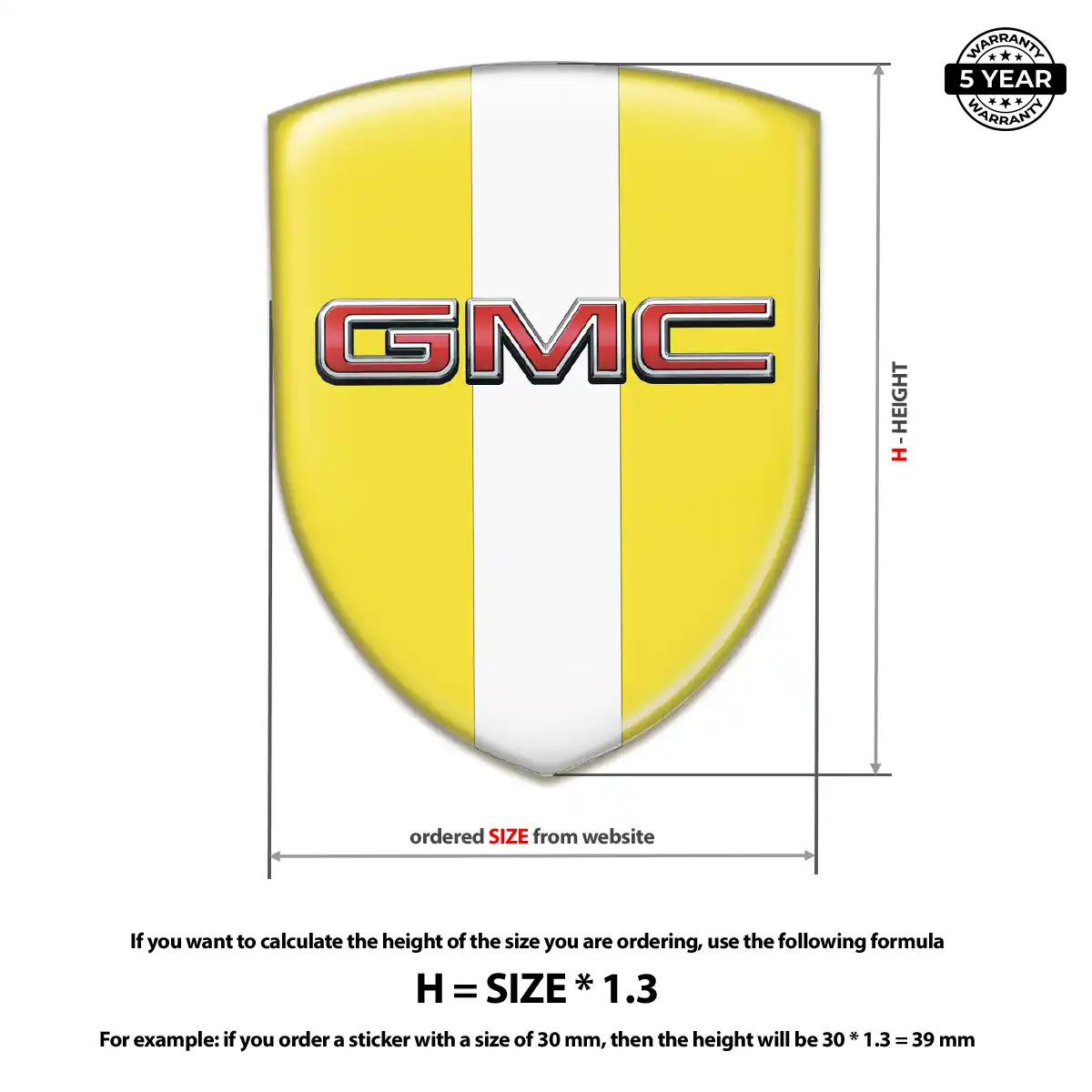 GMC Car Emblem Sticker Signature Grade