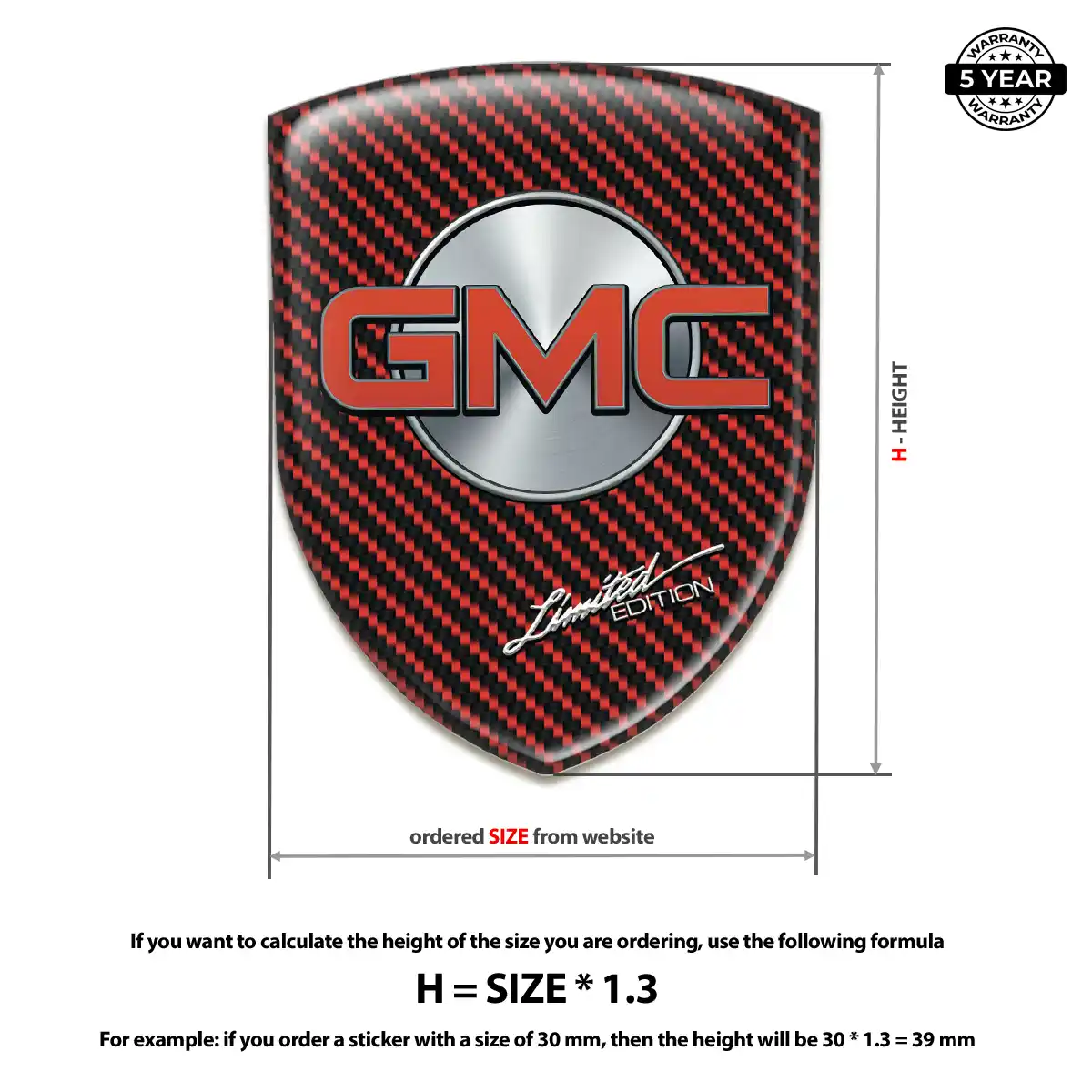 GMC Car Emblem Sticker Superior Craft