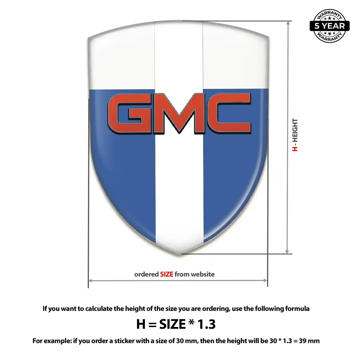GMC Car Logo Decal Premium Dome