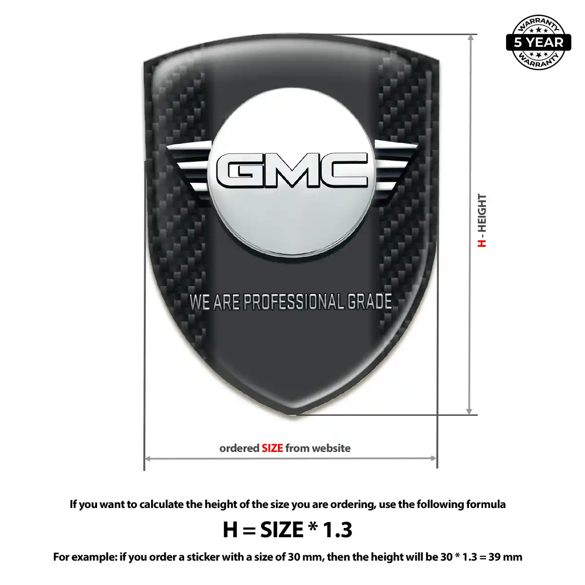 GMC Car Logo Decal Signature Grade