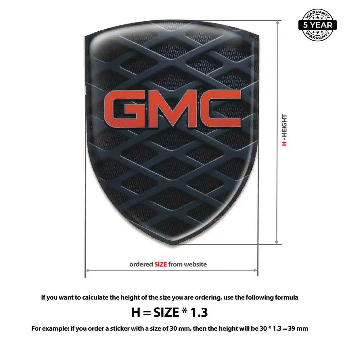 GMC Crest Logo Emblem Premium Dome
