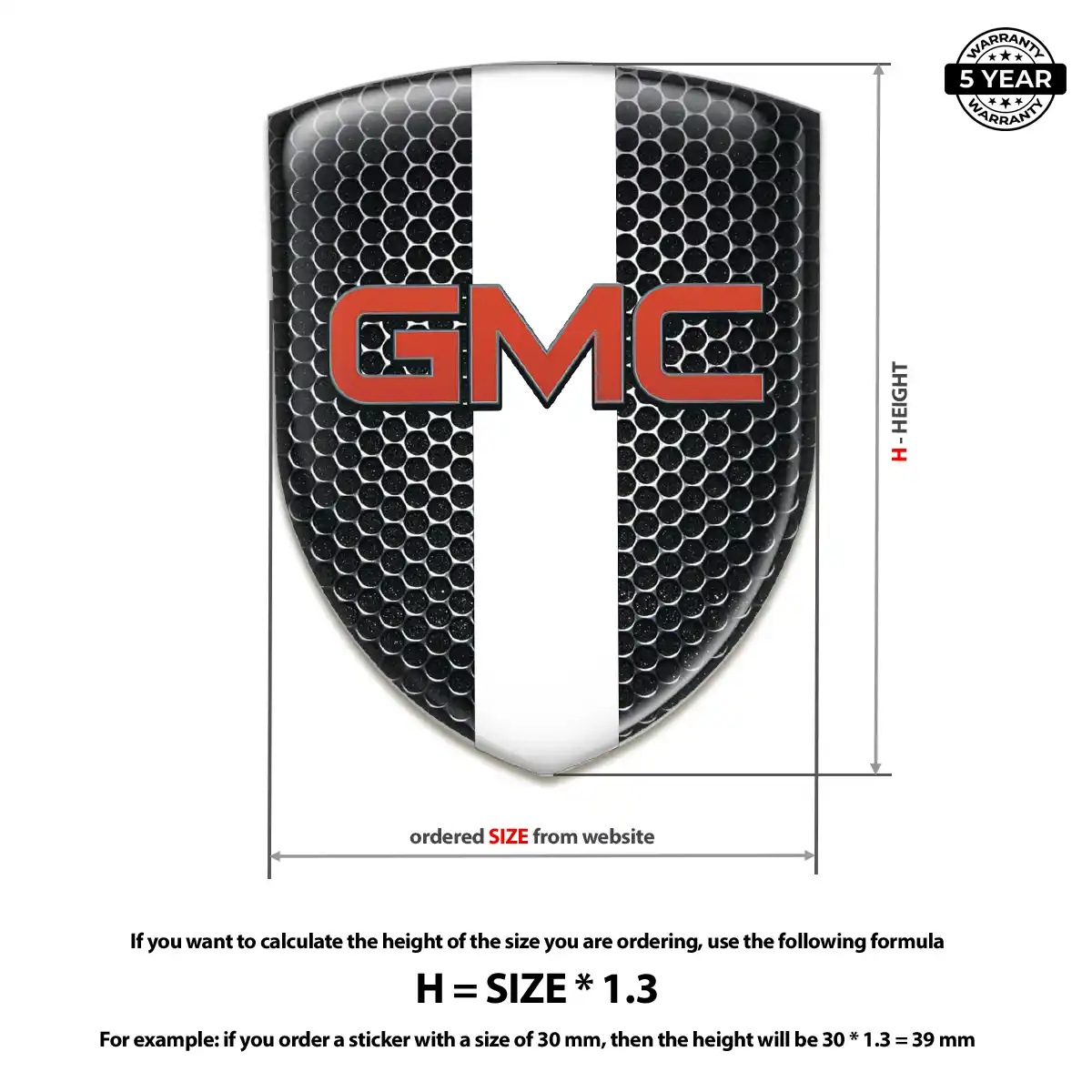 GMC Domed Car Sticker Elite Edition