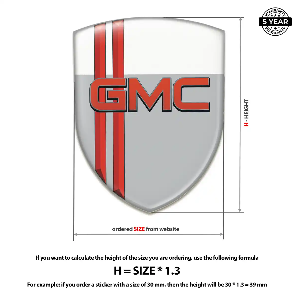 GMC Domed Car Sticker Noble Edition