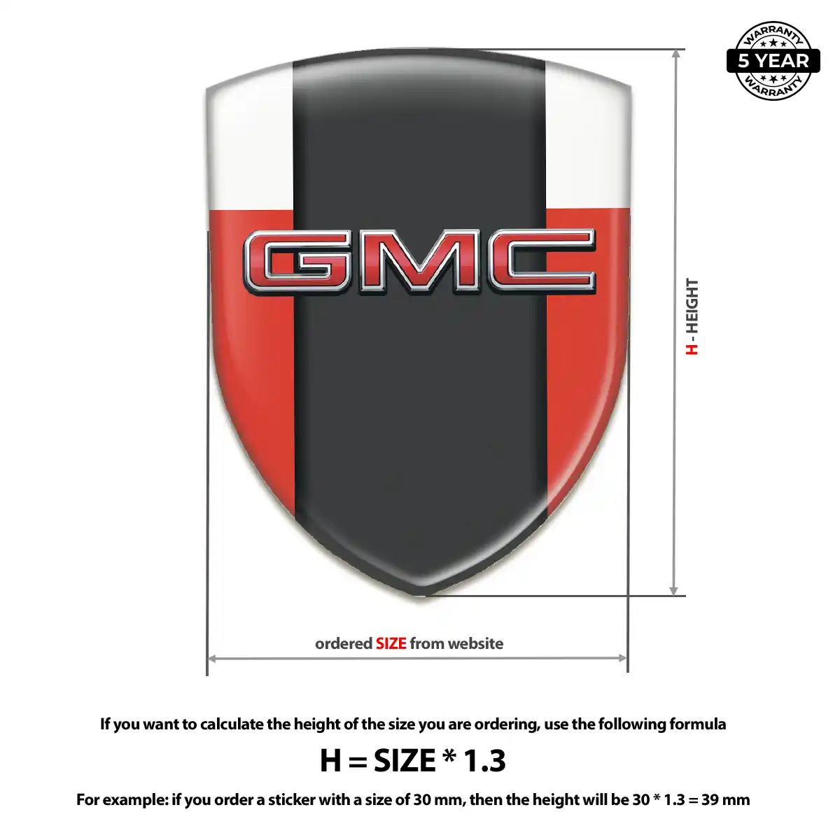 GMC Domed Car Sticker Opulent Line