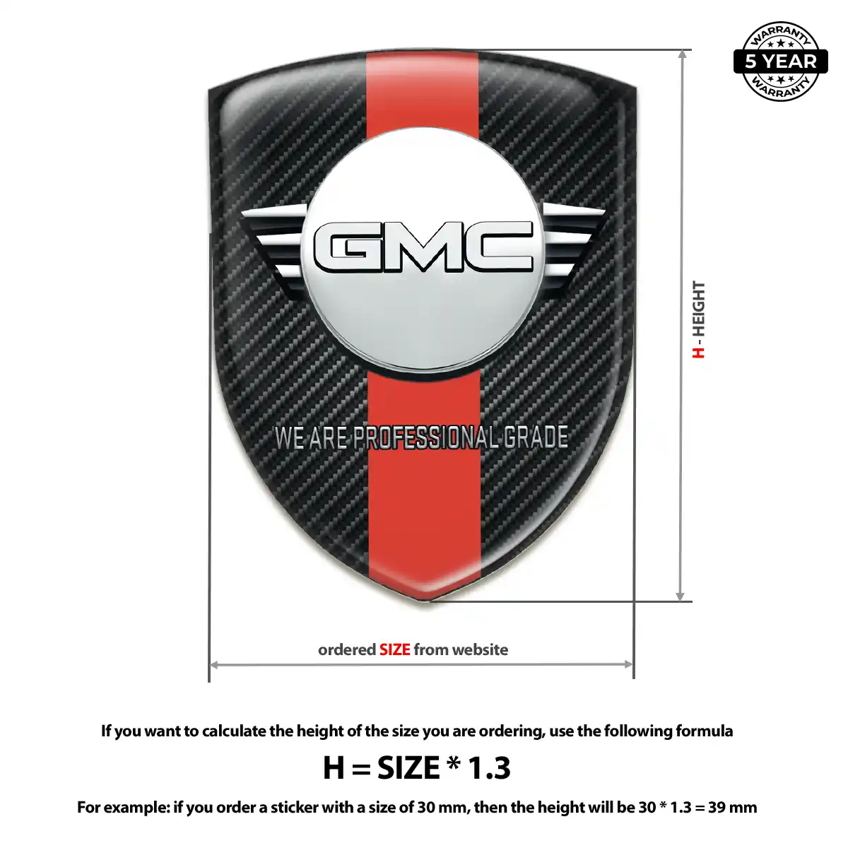 GMC Domed Car Sticker Premium Dome