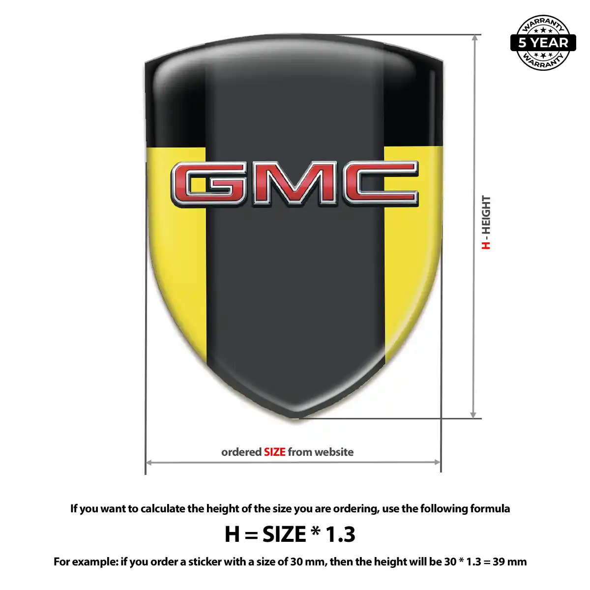 GMC Domed Car Sticker Prime Quality