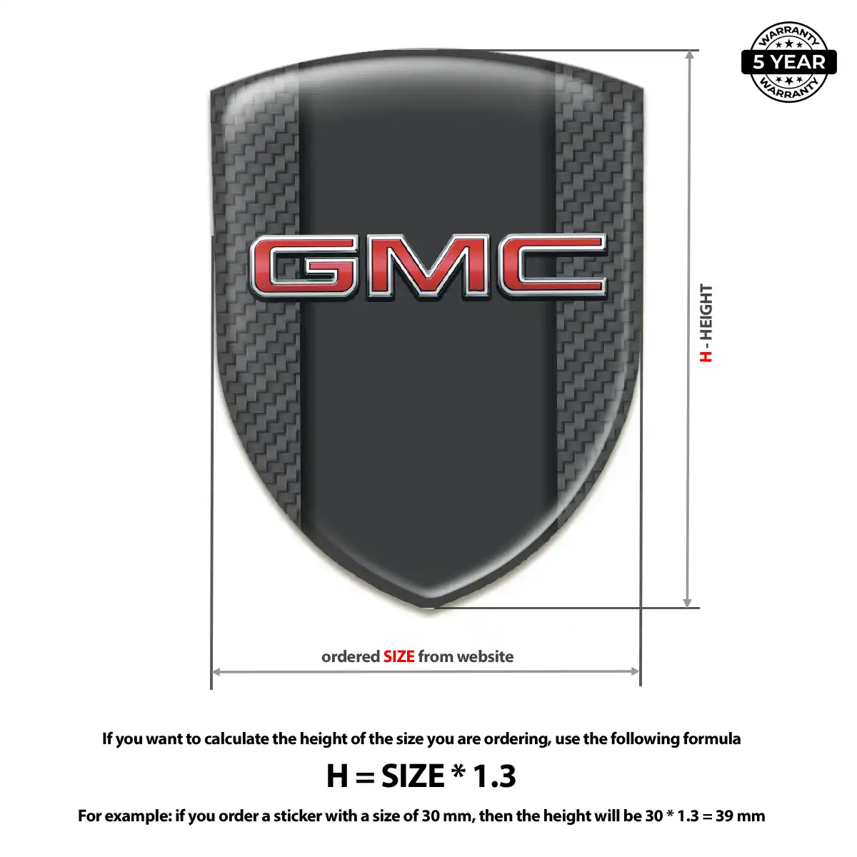 GMC Domed Car Sticker Signature Grade