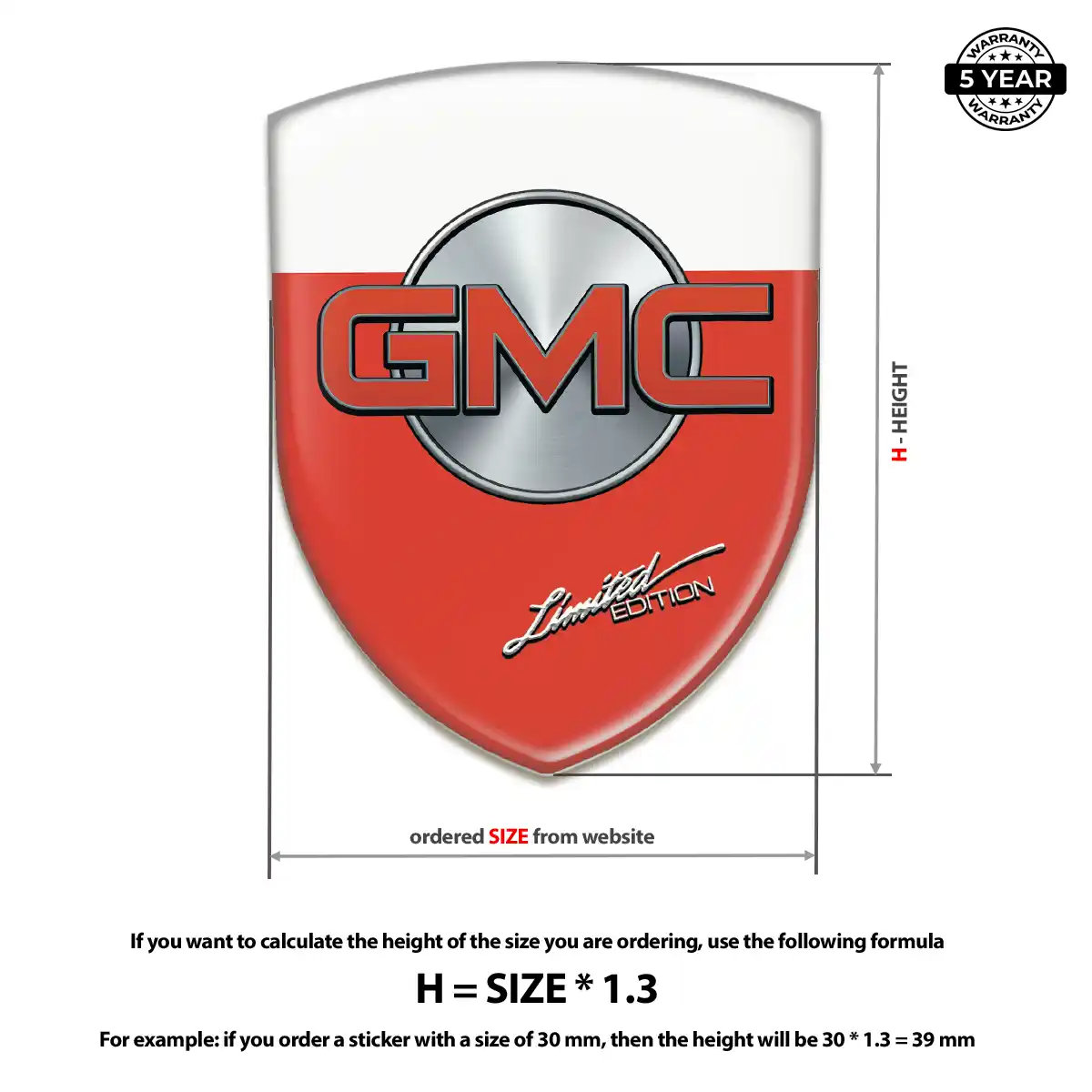 GMC Domed Car Sticker Sleek Style