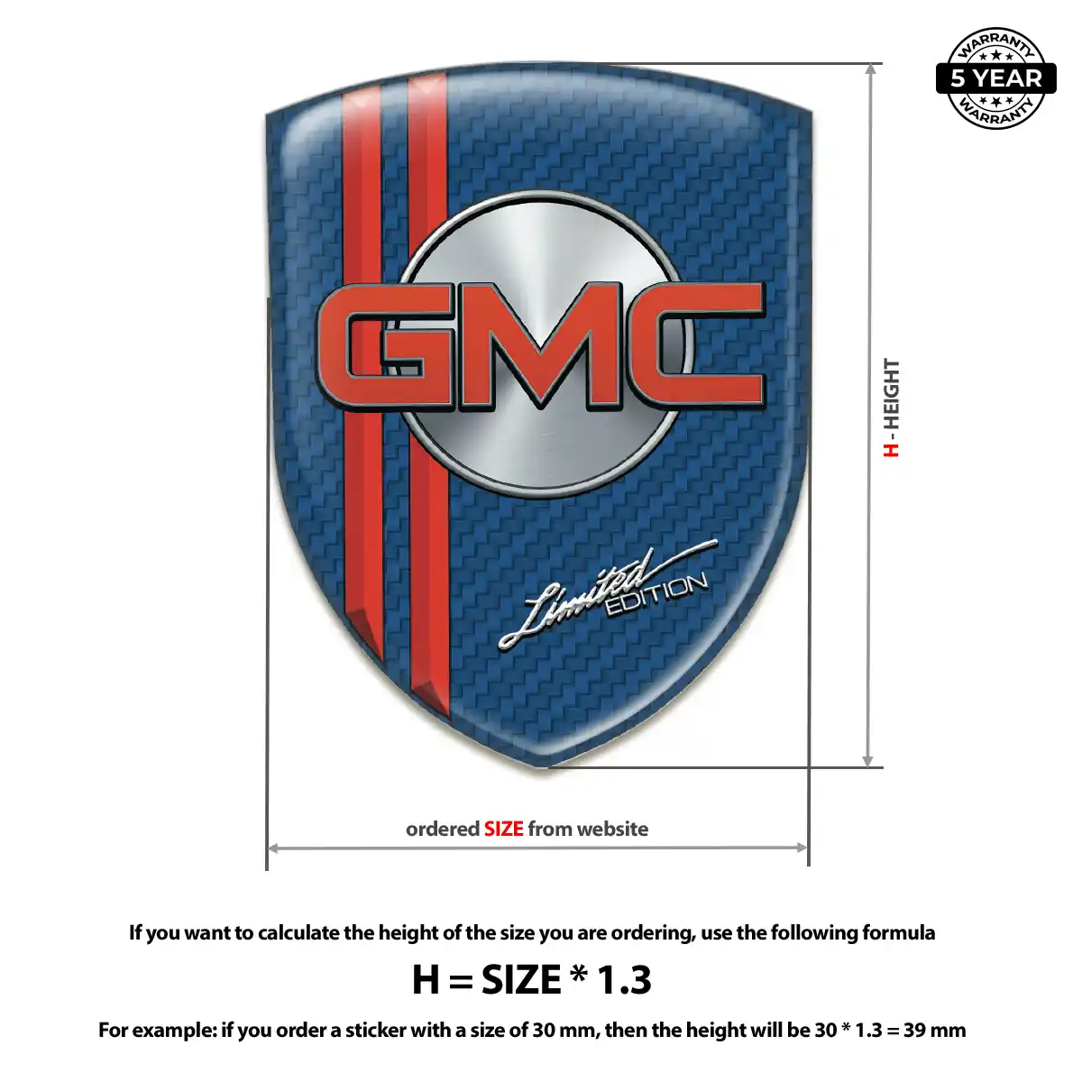 GMC Domed Car Sticker Superior Craft