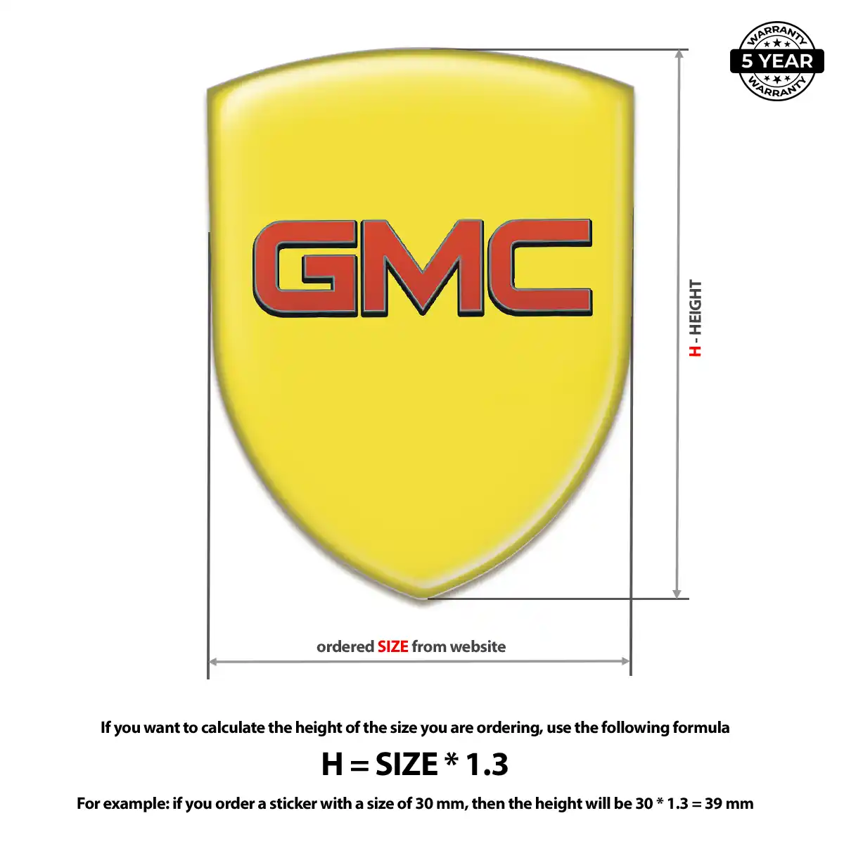 GMC Domed Decal Elite Finish