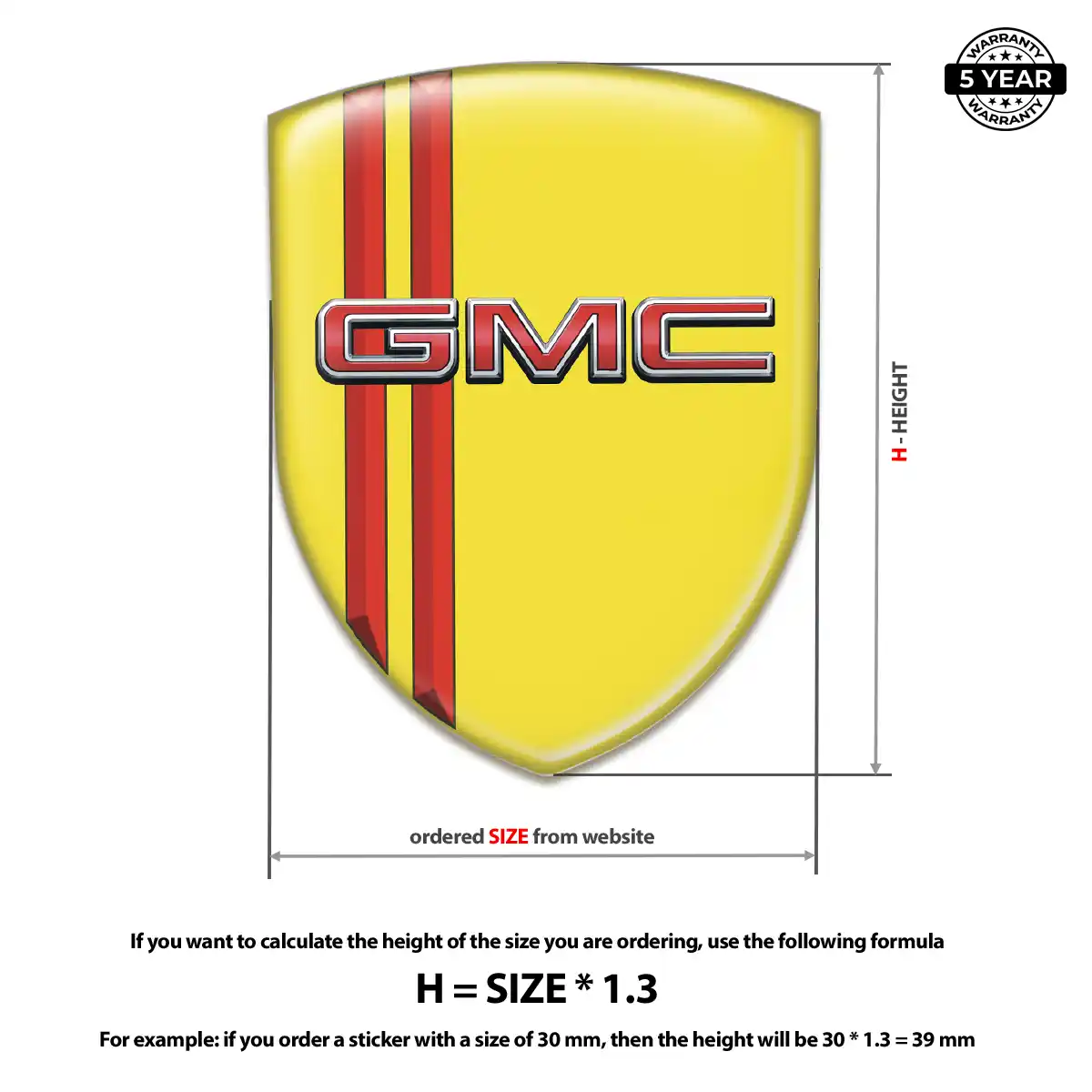 GMC Domed Decal Prime Quality