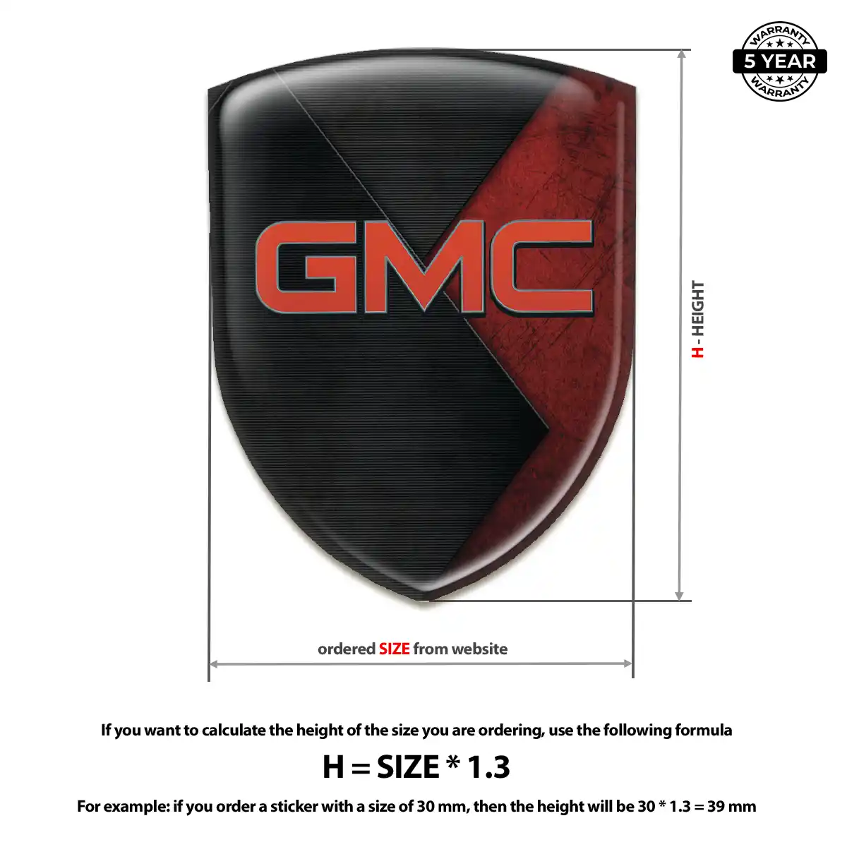 GMC Domed Decal Resin Elite