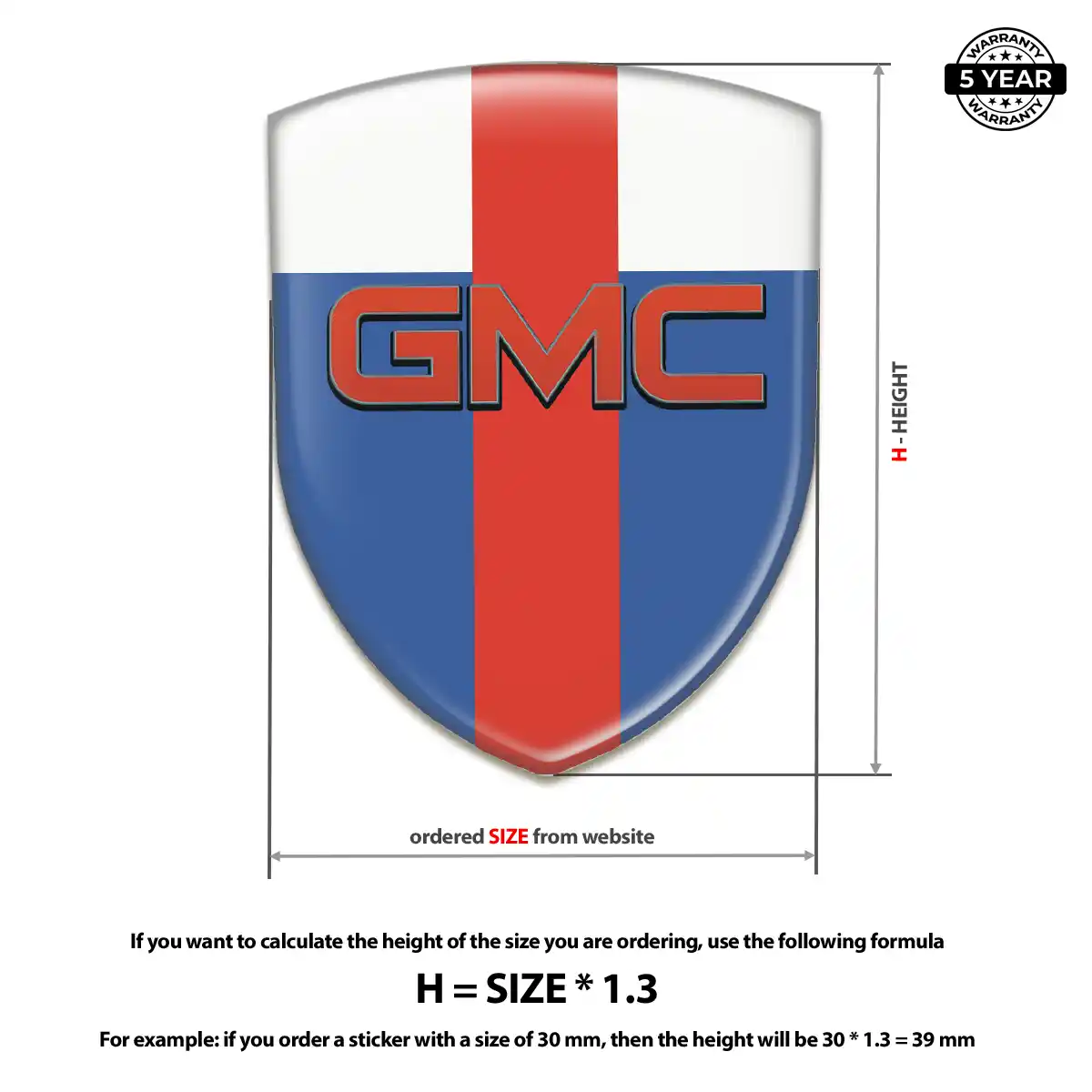 GMC Domed Decal Signature Grade