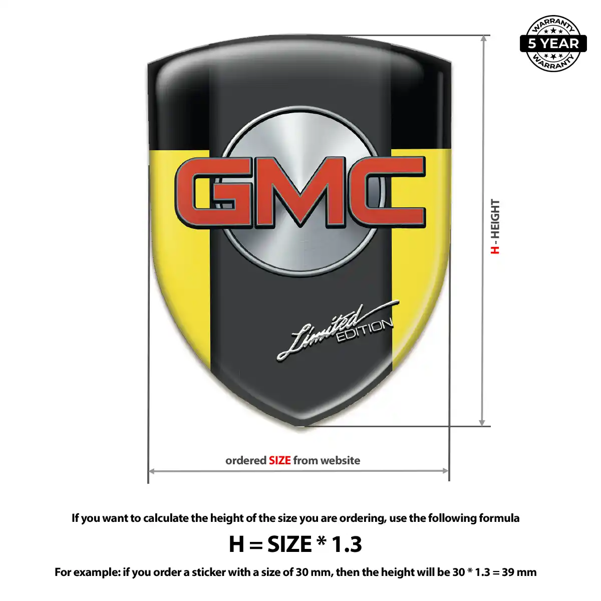 GMC Domed Logo Decal Deluxe Edition
