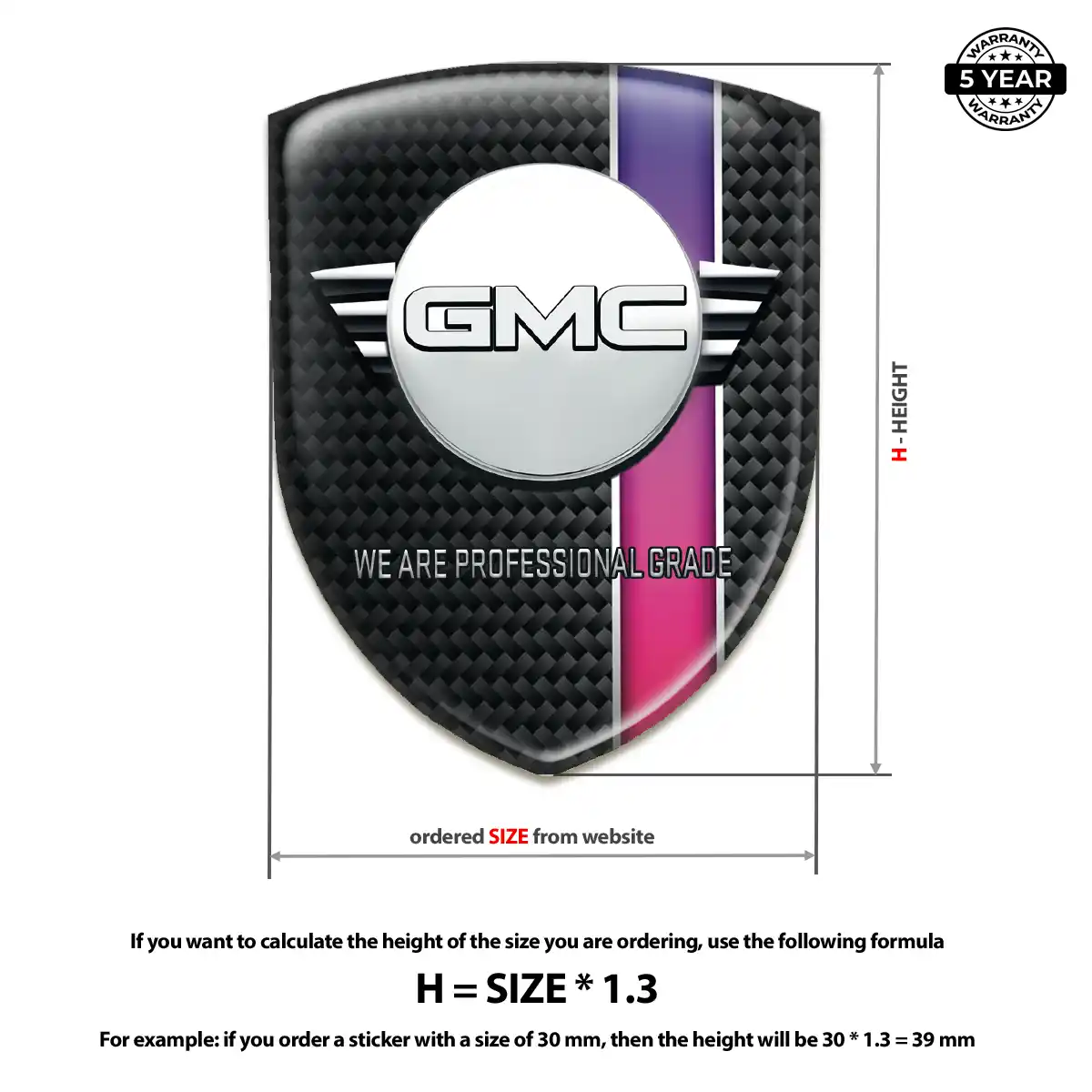 GMC Domed Logo Decal Elite Edition