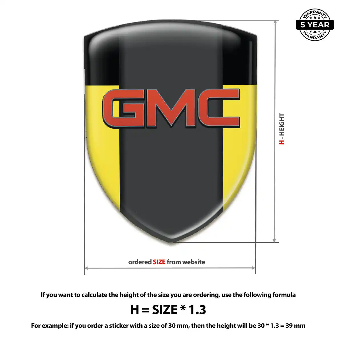 GMC Domed Logo Decal Elite Finish