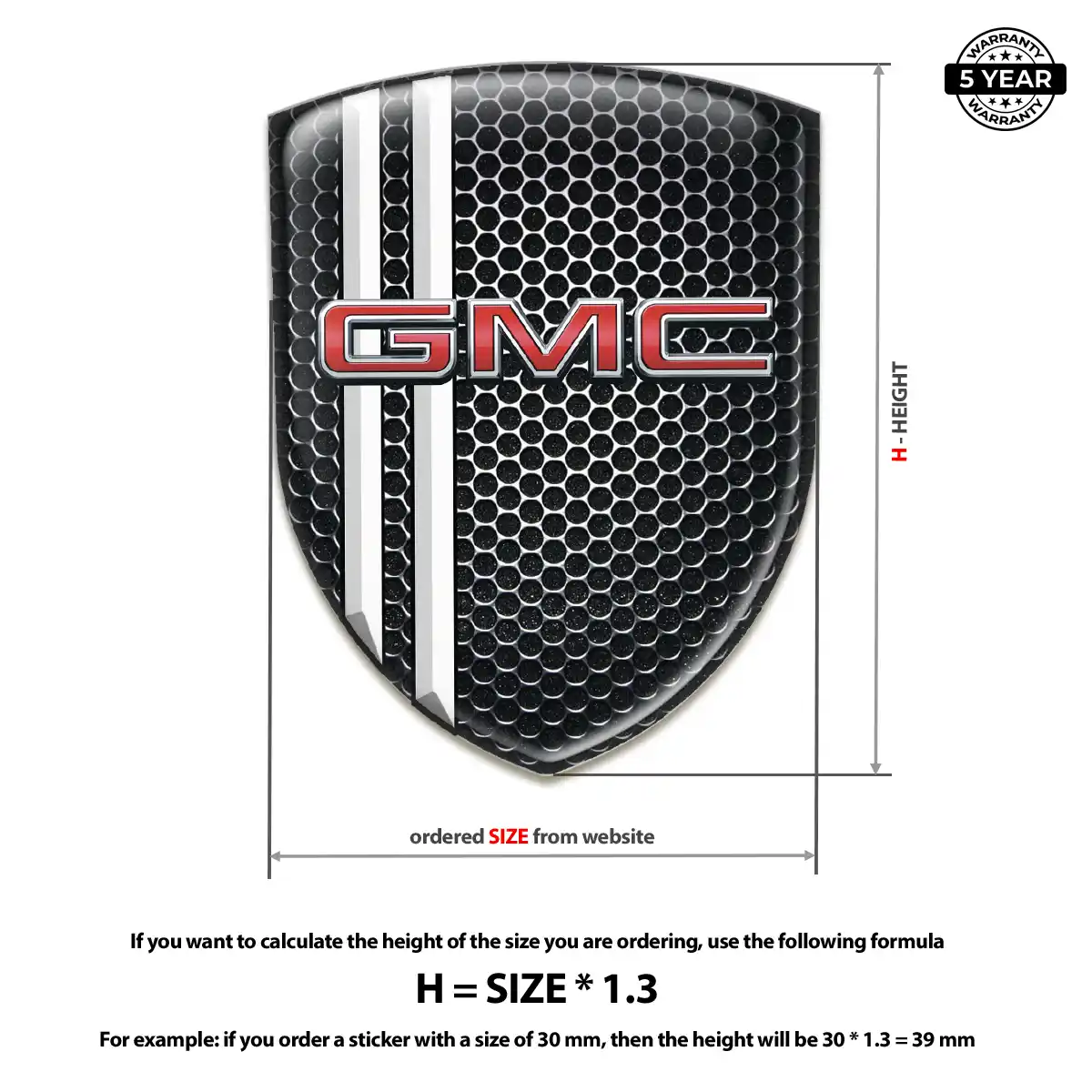 GMC Domed Logo Decal Noble Edition