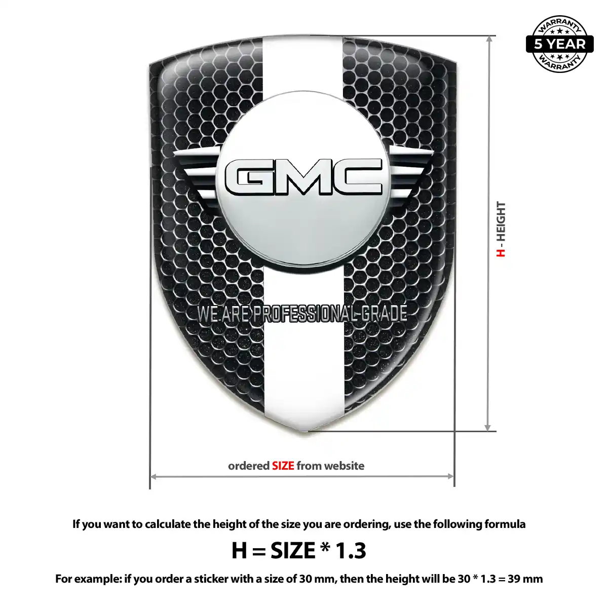 GMC Domed Logo Decal Opulent Line