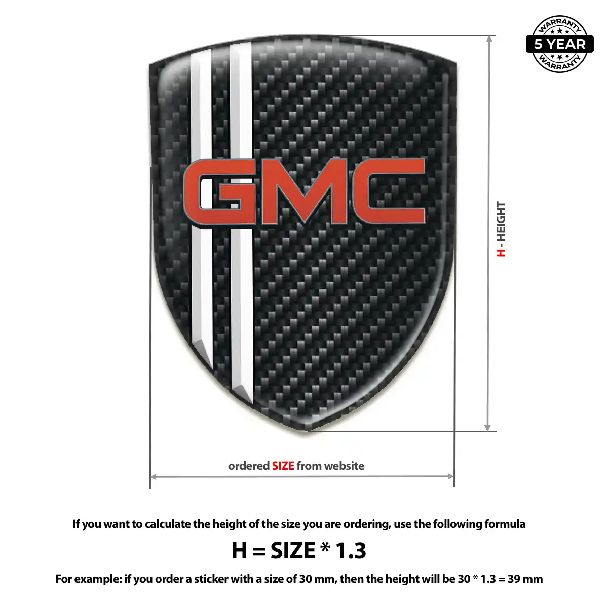 GMC Domed Logo Decal Premium Dome