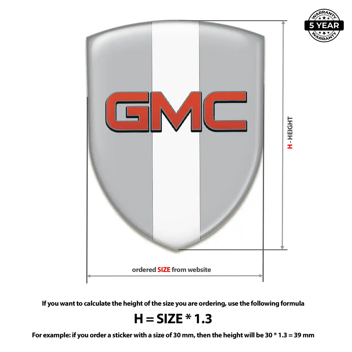 GMC Domed Logo Decal Prestige Line