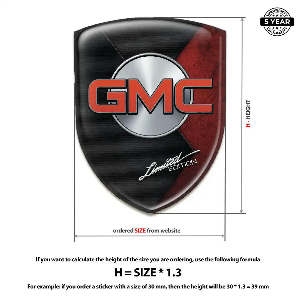 GMC Domed Logo Decal Refined Design
