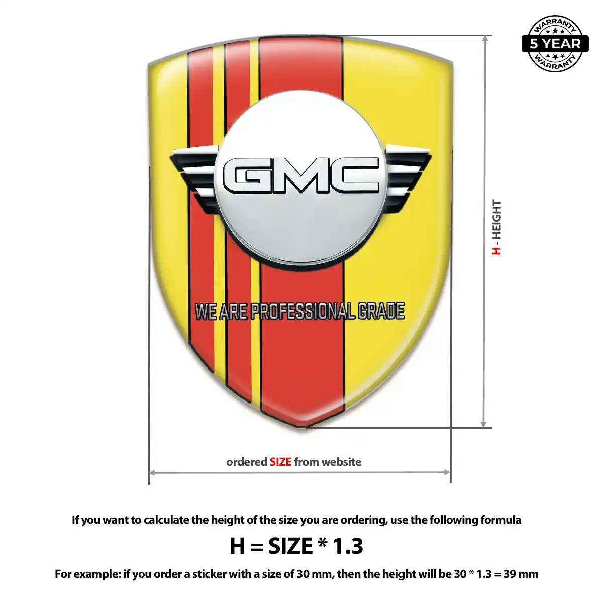 GMC Domed Logo Decal Resin Elite