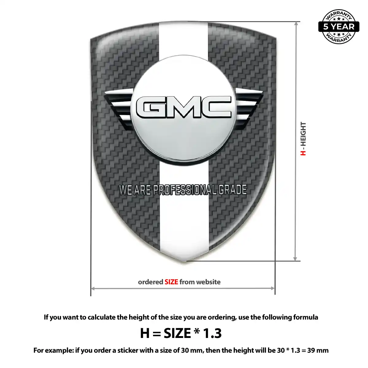 GMC Domed Logo Decal Resin Luxe