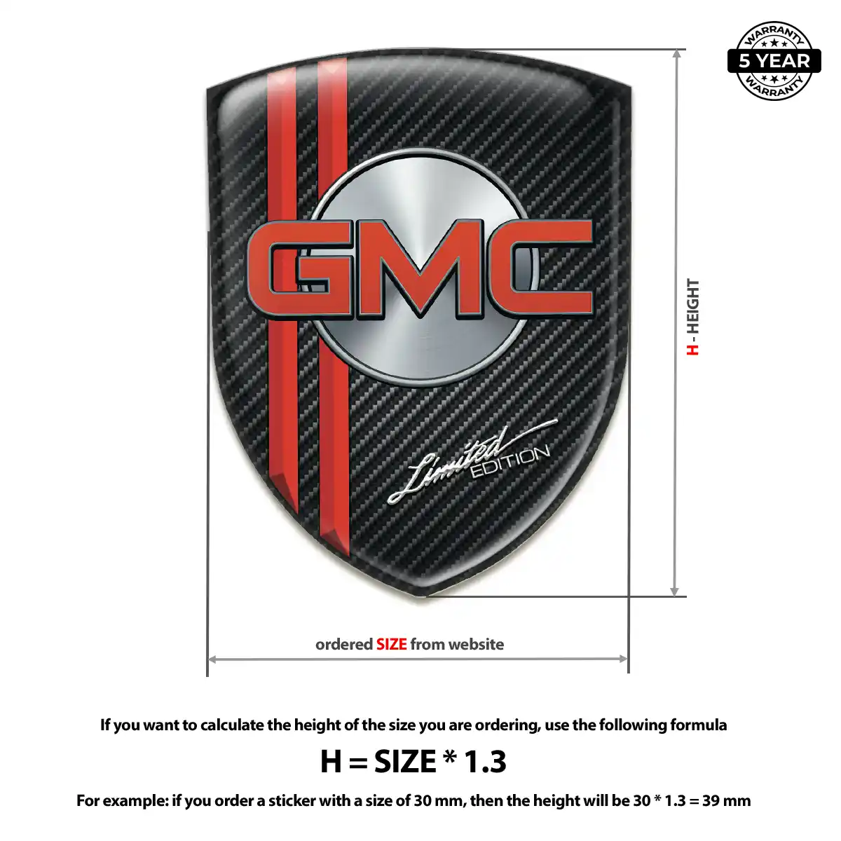 GMC Domed Logo Decal Signature Grade