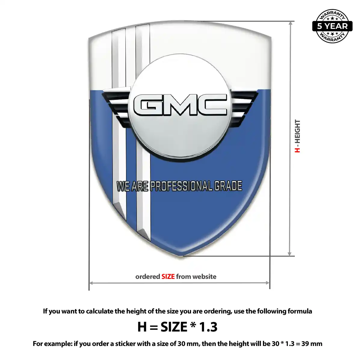 GMC Domed Logo Decal Sleek Style