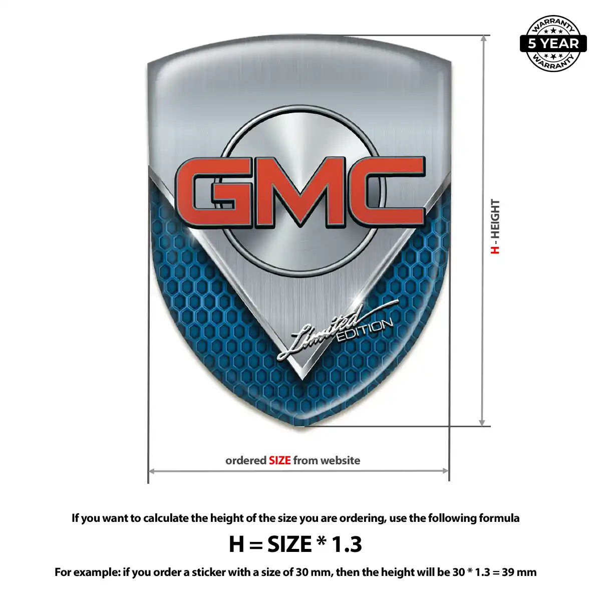 GMC Domed Logo Sticker Deluxe Edition