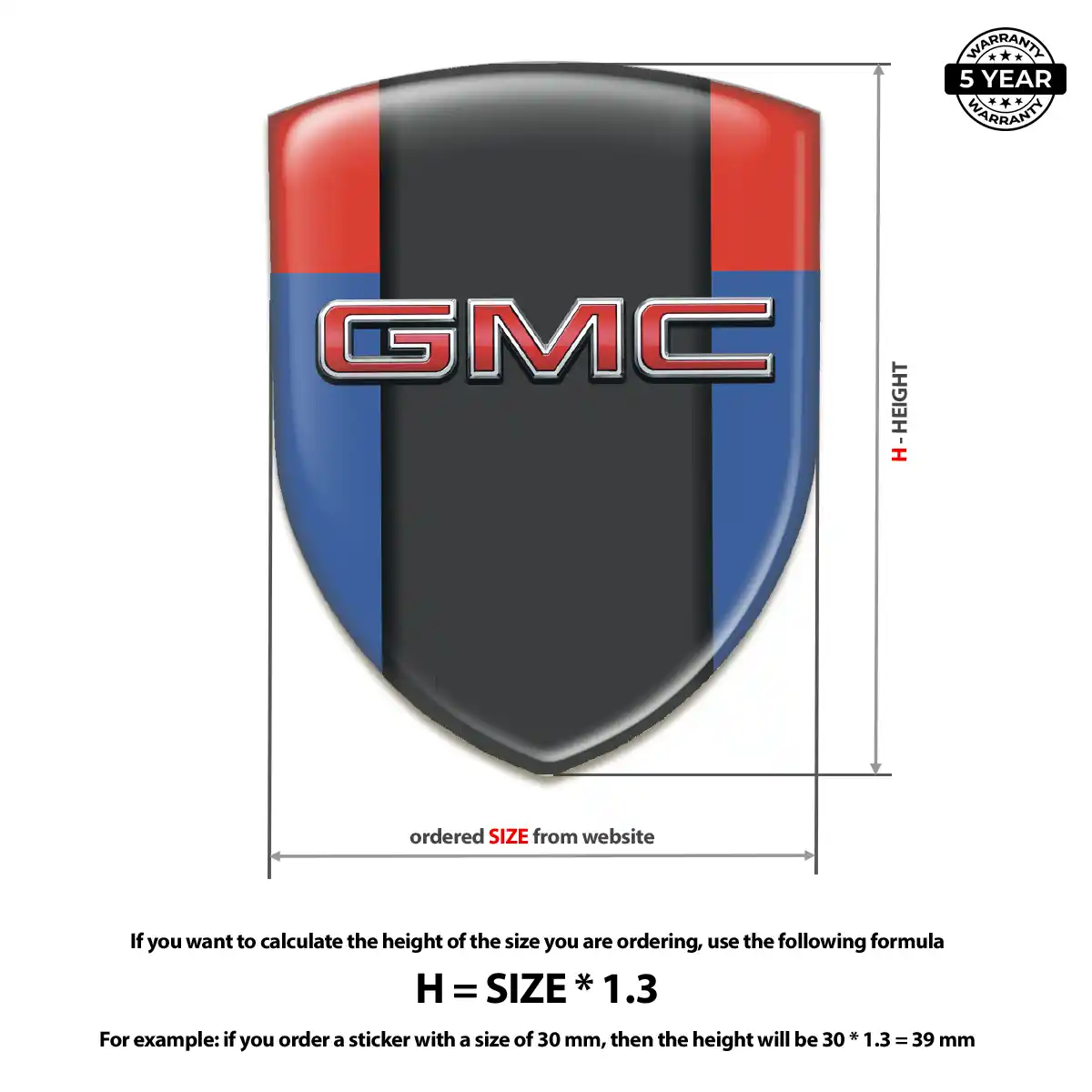 GMC Domed Logo Sticker Elite Edition
