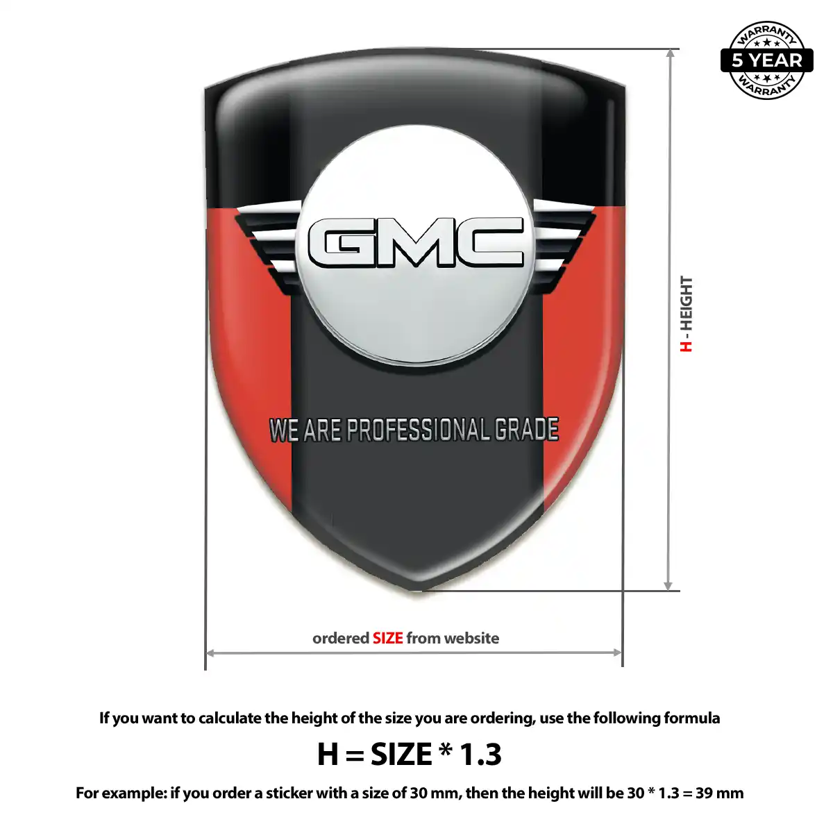 GMC Domed Logo Sticker Elite Finish