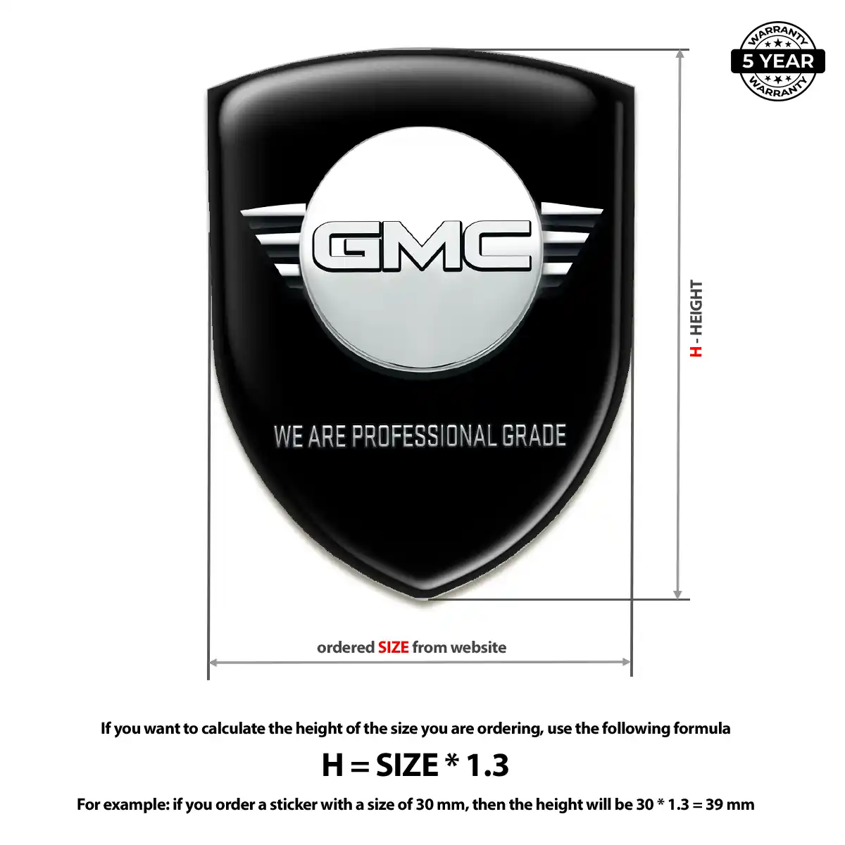 GMC Domed Logo Sticker Interior Luxe