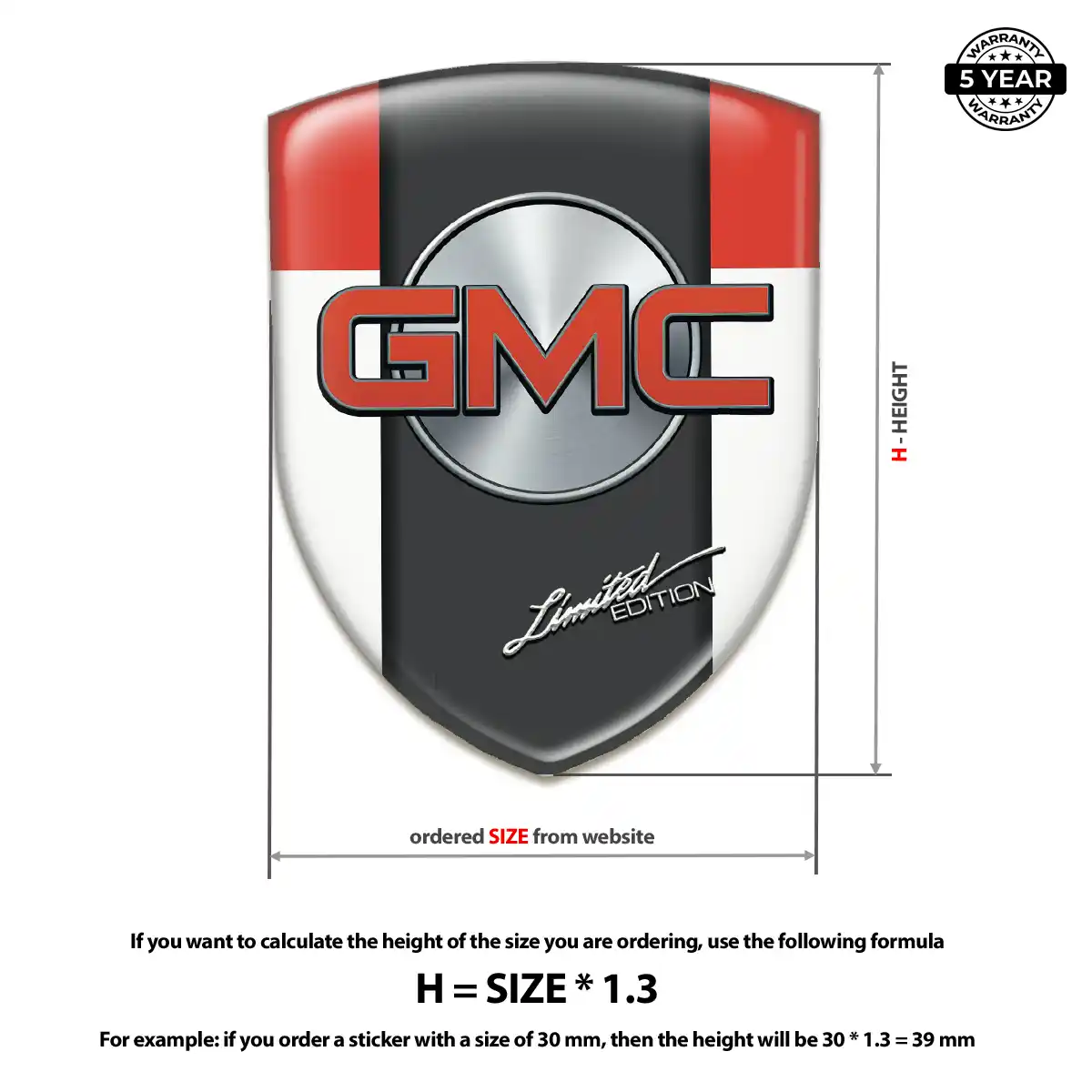 GMC Domed Logo Sticker Premium Dome