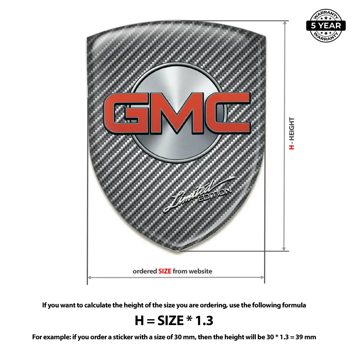 GMC Domed Logo Sticker Prestige Line
