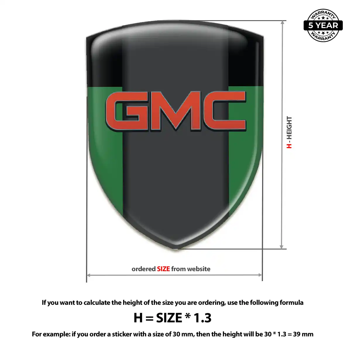 GMC Domed Logo Sticker Prime Quality