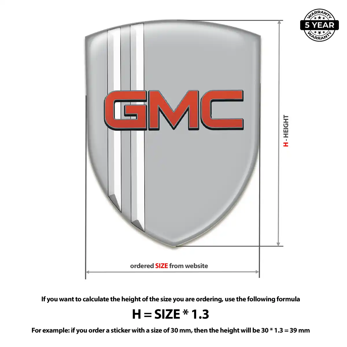 GMC Domed Logo Sticker Refined Design