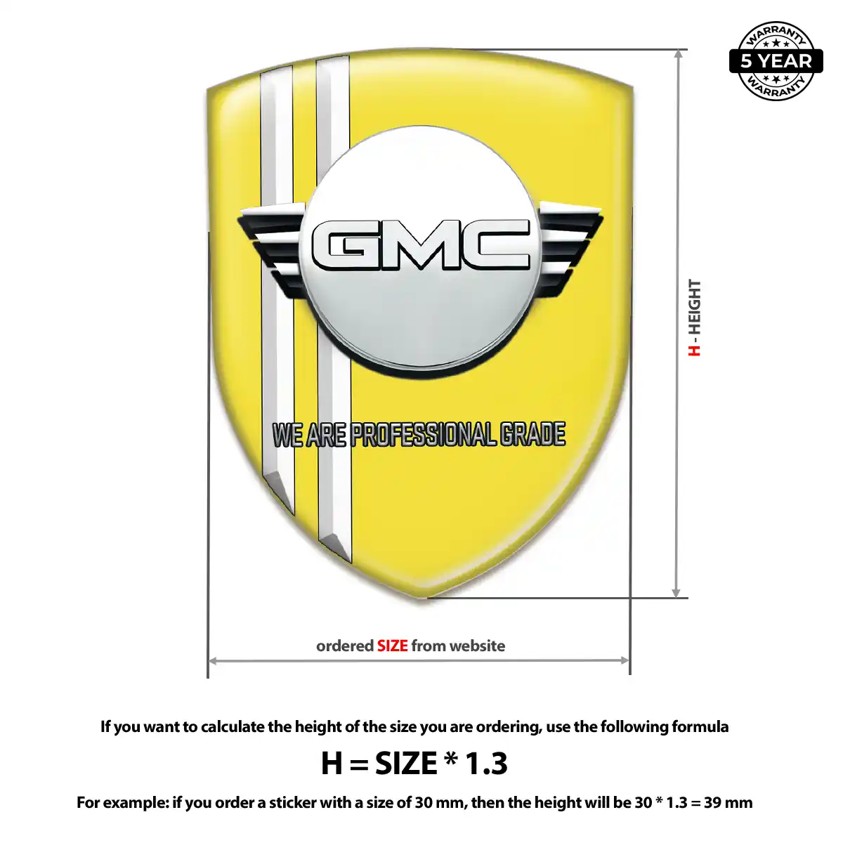 GMC Domed Logo Sticker Resin Elite