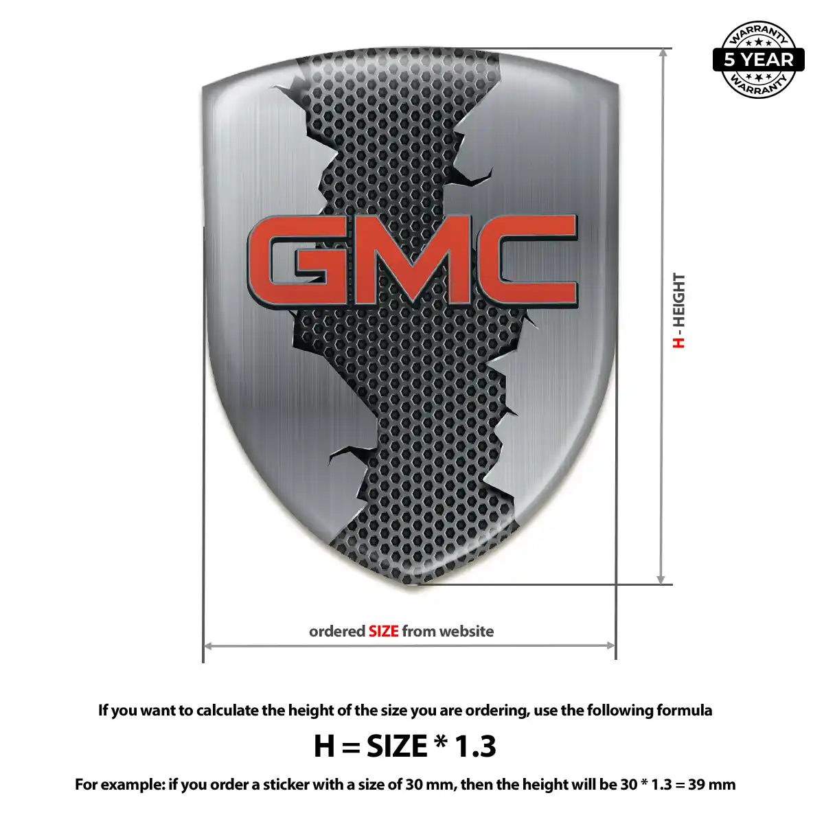 GMC Domed Logo Sticker Signature Grade