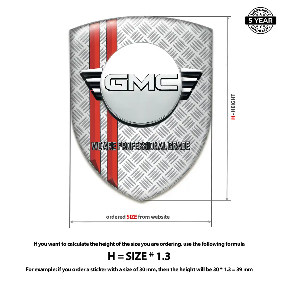 GMC Domed Logo Sticker Superior Craft
