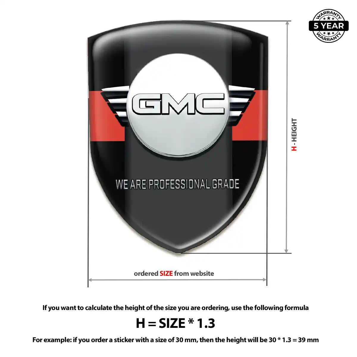 GMC Emblem Badge Logo Premium Dome