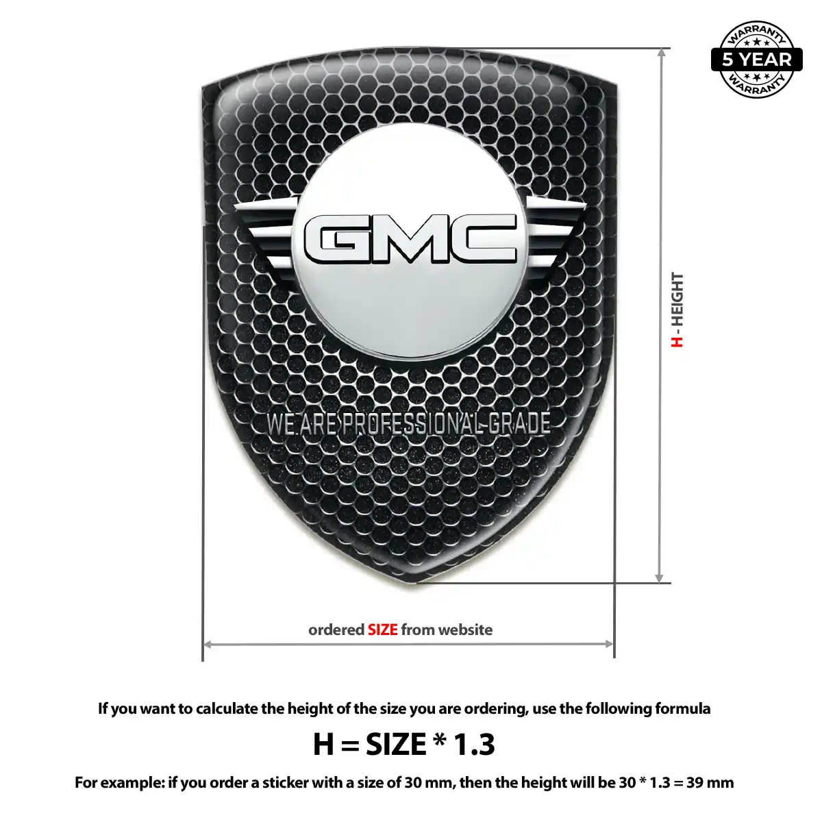 GMC Emblem Badge Logo Prestige Line