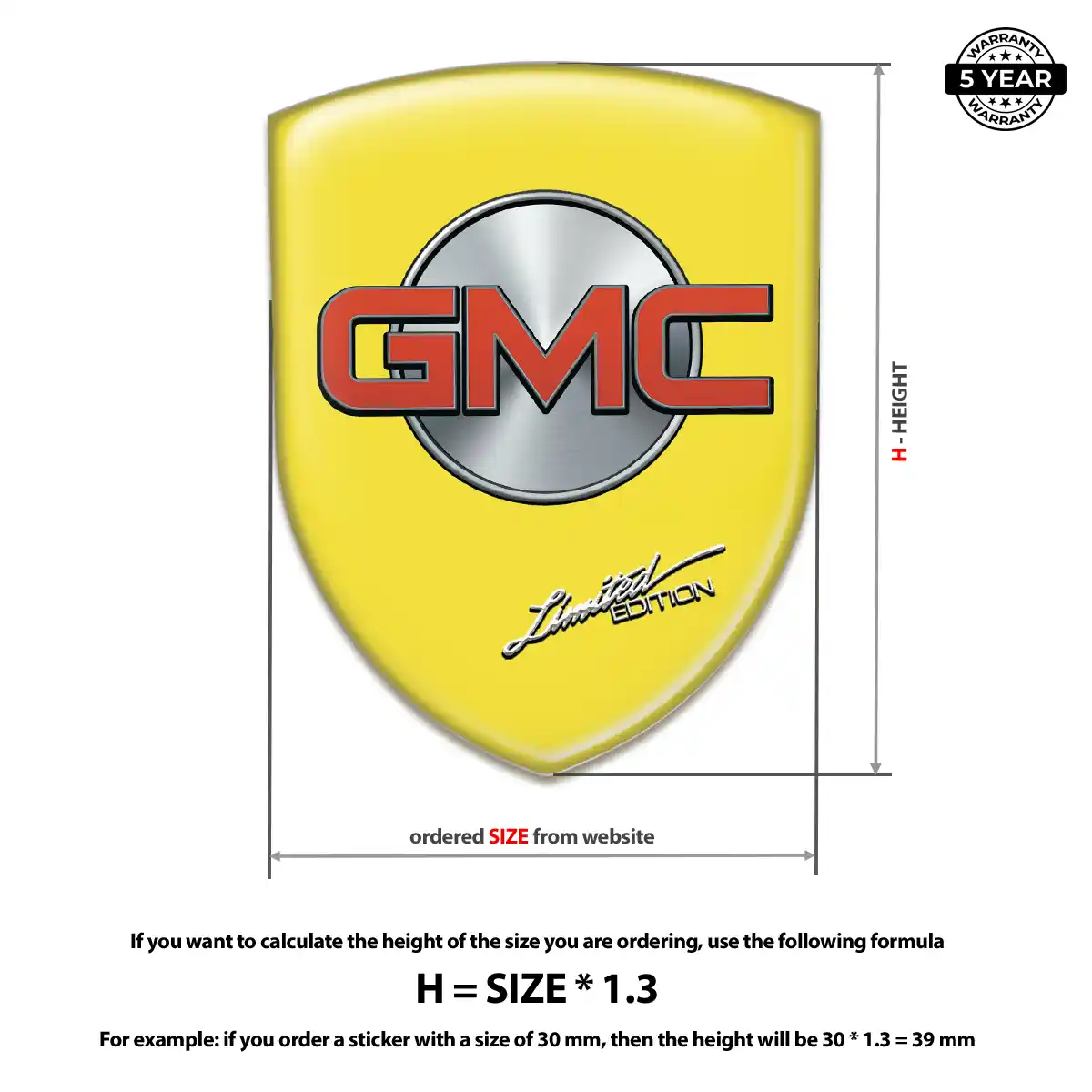 GMC Emblem Domed Badge Premium Dome