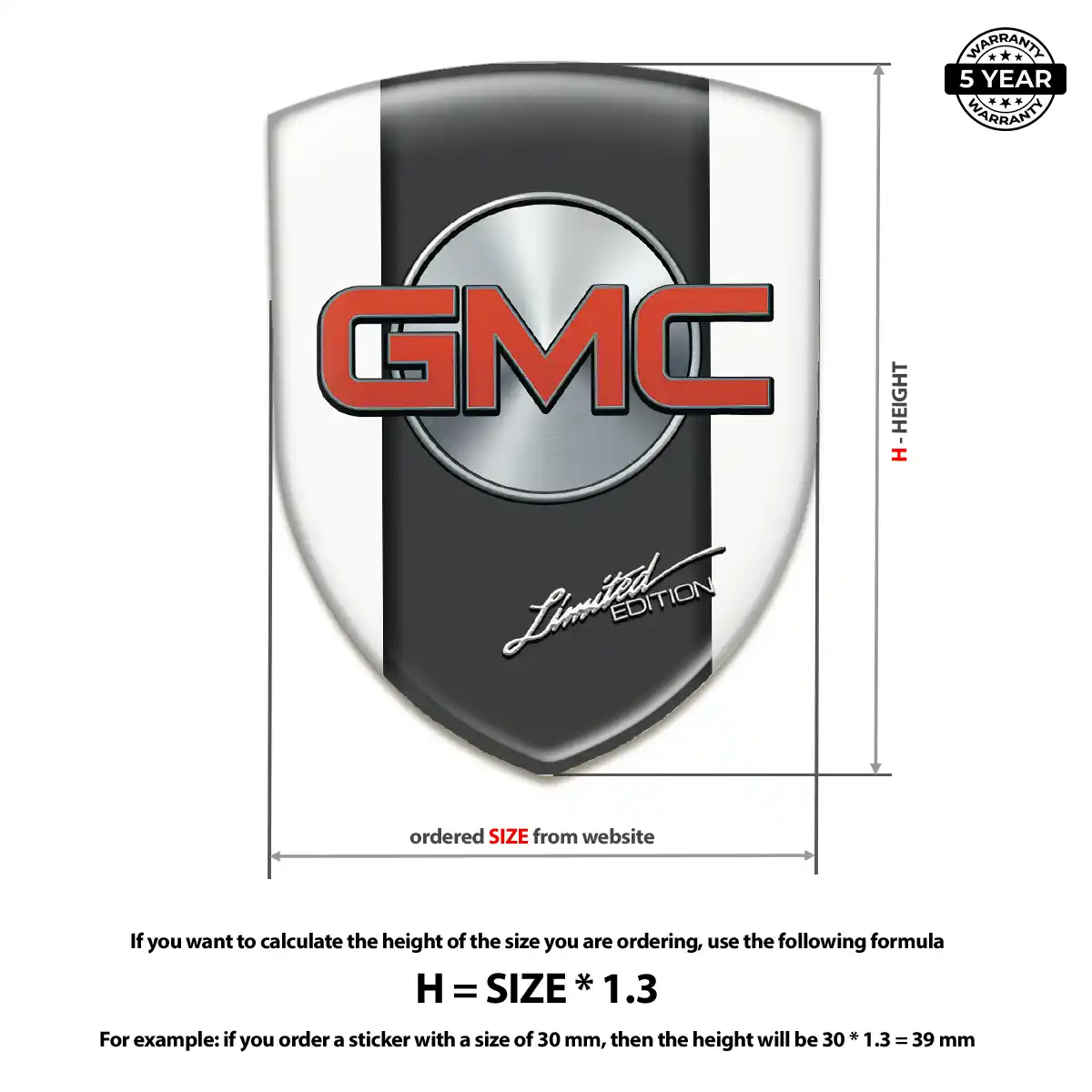GMC Emblem Domed Badge Prestige Line